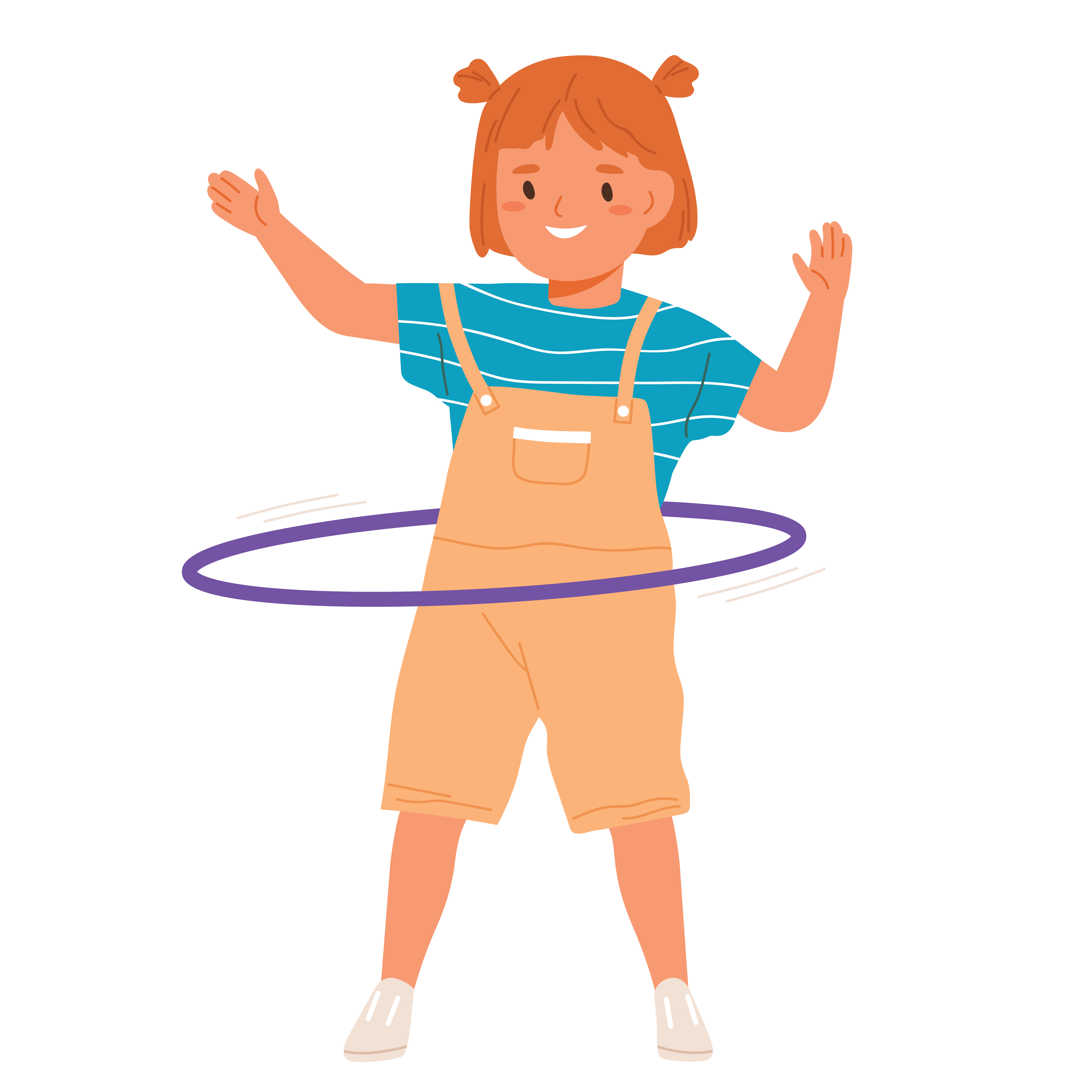 Child playing with hula-hoop