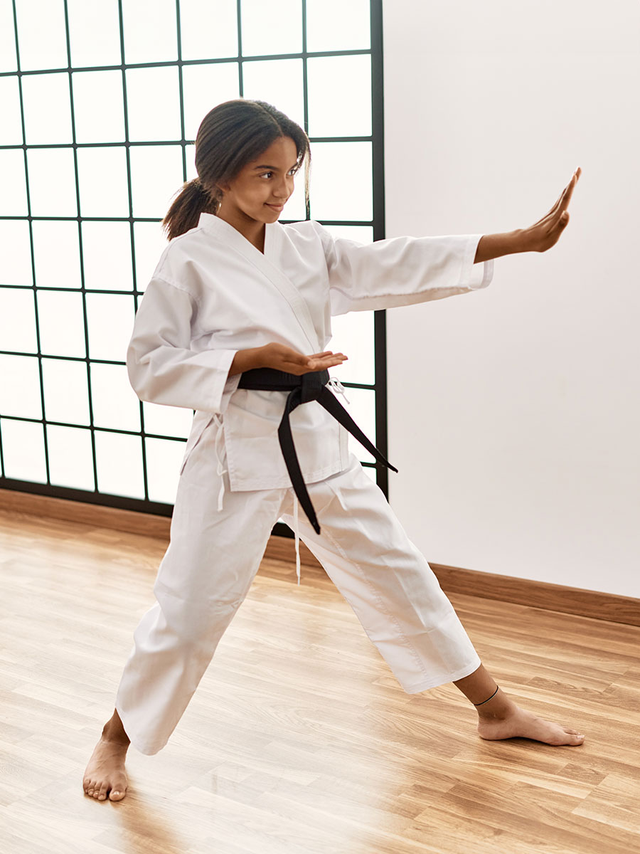 Girl practising martial arts